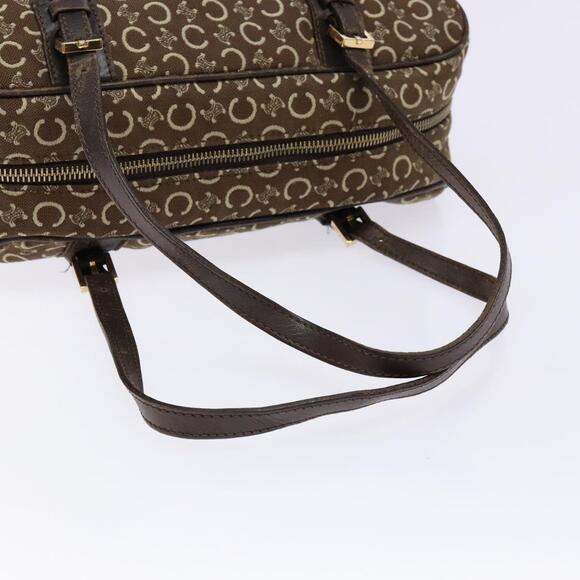 CELINE C Macadam Canvas Hand Bag Brown Gold - Picture 7 of 12